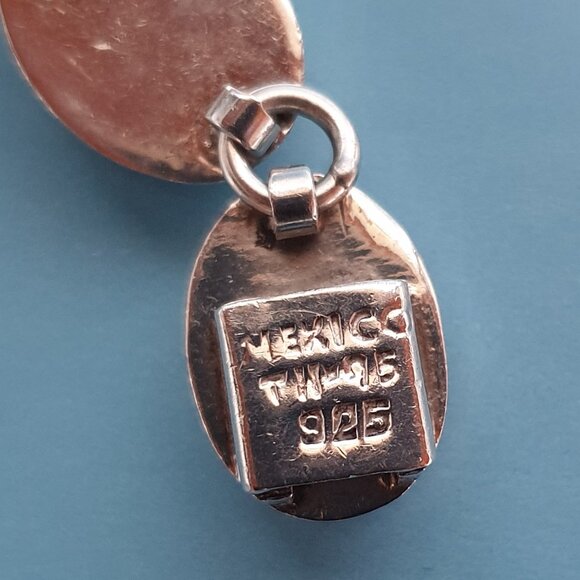 Chunky Vintage Taxco Mexico TH-75 Sterling Silver Multi-Gemstone Link Bracelet - Picture 5 of 16